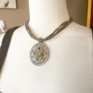 Vintage Beaded Medallion Layered Adjustable Necklace